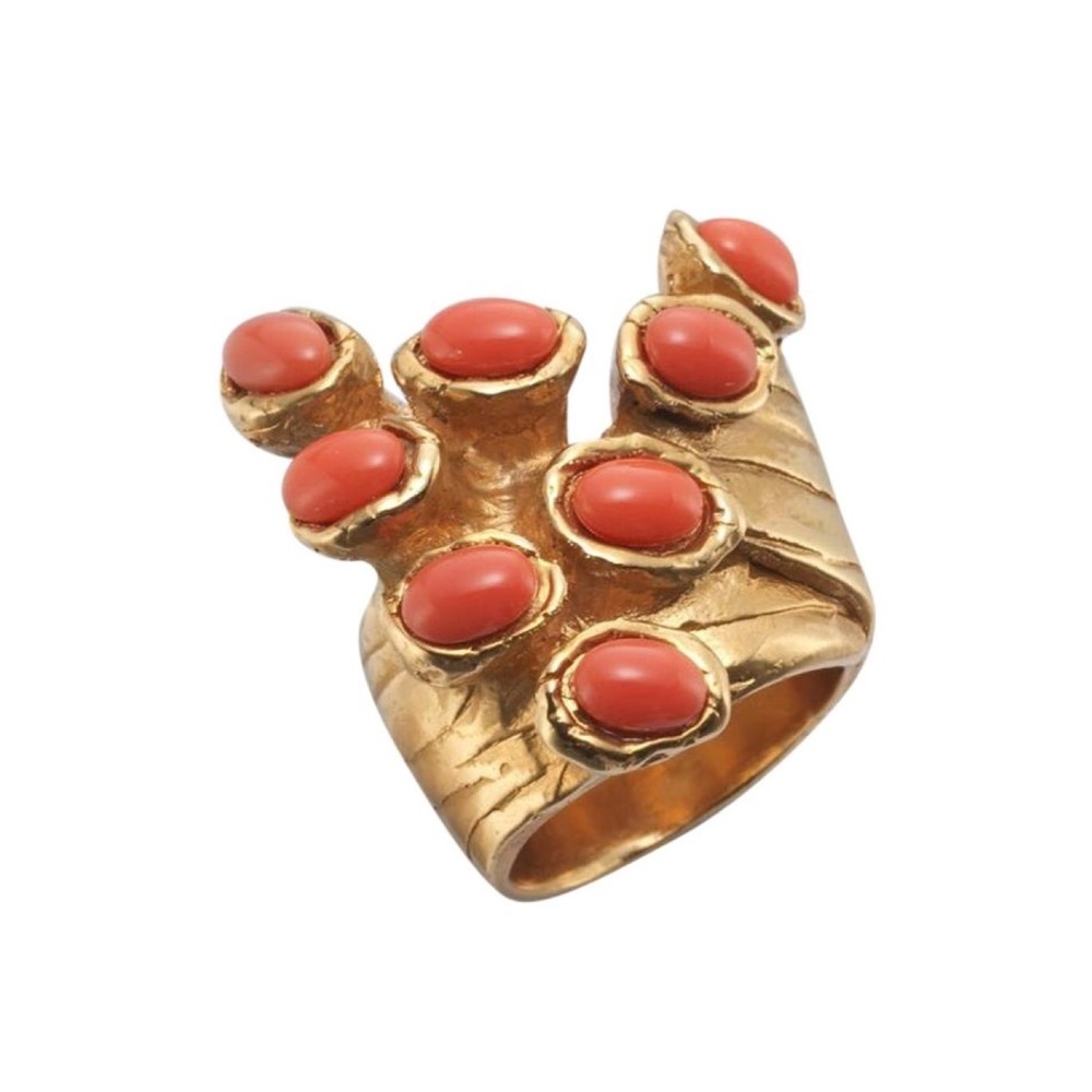 ✧ YSL • Coral ‘Arty’ ring